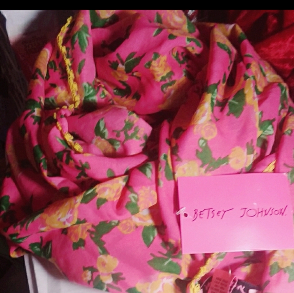 Pink Betsey Johnson Infinity Scarf
